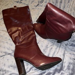 Just fab wide calf heeled boots